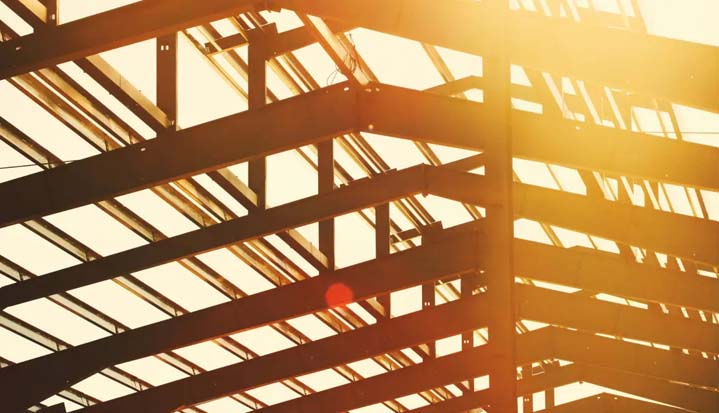 Estructura de madera de una casa.